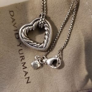 David Yurman Silver Heart Necklace